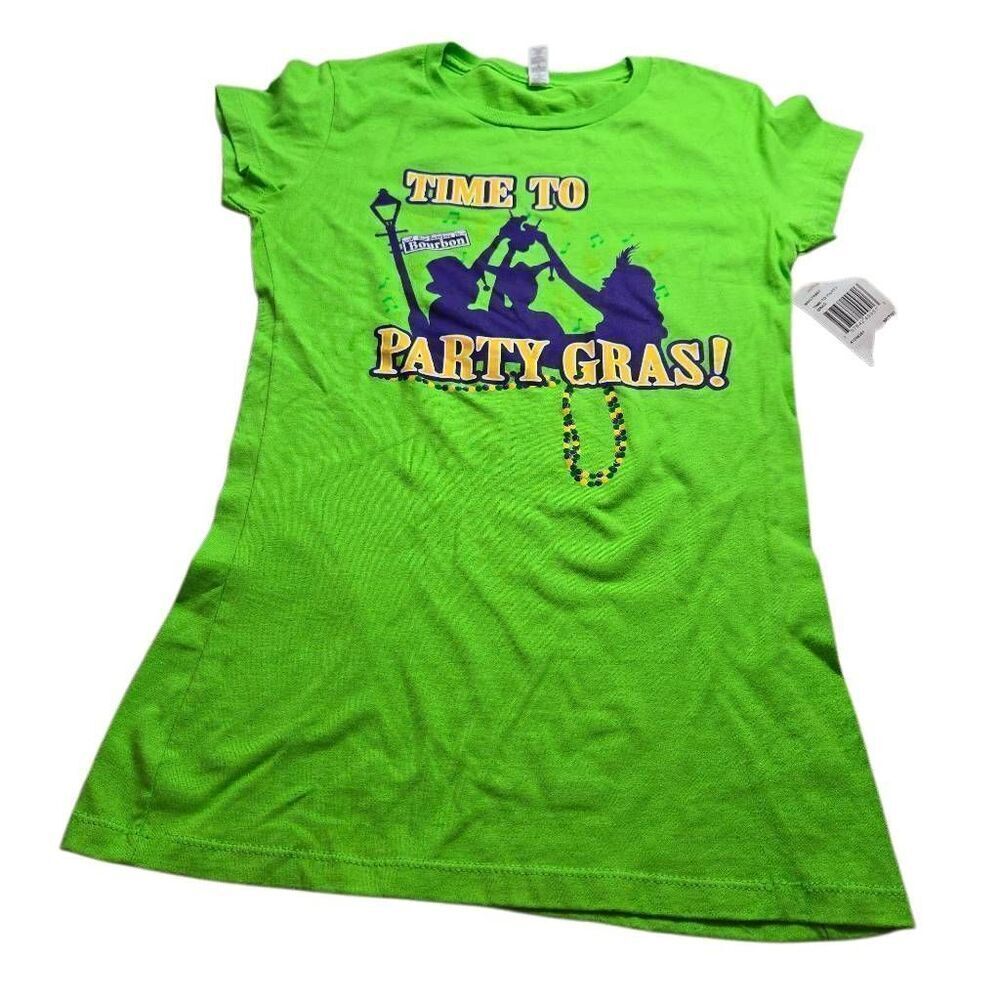Mardi Gras shirt M jrs Time to Party Gras